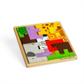 Bigjigs Toys Drevené puzzle bloky so zvieratkami safari, 3, hry pre deti