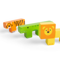 Bigjigs Toys Drevené puzzle bloky so zvieratkami safari, 4, hry pre deti