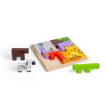 Bigjigs Toys Drevené puzzle bloky so zvieratkami safari, 6, hry pre deti
