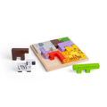 Hračka Bigjigs Toys Drevené puzzle bloky so zvieratkami safari, 6