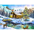 Hračka Brain Tree Puzzle Vianočná scenéria 1000 dielikov, 2