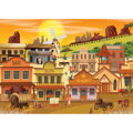 Hračka Brain Tree Puzzle Westernové mestečko 1000 dielikov, 2