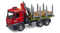 Hračka Bruder 3669 Prepravník na drevo s hydraulickou rukou MB Arocs, 2