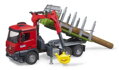Hračka Bruder 3669 Prepravník na drevo s hydraulickou rukou MB Arocs, 3