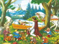 Hračka Dino Drevené kocky Snehulienka 12 ks, 4