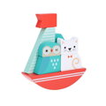 Petitcollage Drevená skladacia veža Sova a mačička, 1, hračky pre deti