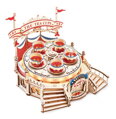 RoboTime Drevené 3D mechanické puzzle Šálkový kolotoč