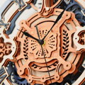 Hračka RoboTime Drevené 3D mechanické puzzle Nástenné hodiny, 1