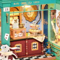 Hračka RoboTime Drevené 3D puzzle Miniatúra Obchod s čajom, 2