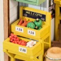 RoboTime Drevené 3D puzzle Miniatúra Obchod s ovocím, 4, hračky