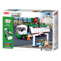 Sluban Town M38-B0780 Smetiarske recyklačné vozidlo + hra s kartami, 2, hračky