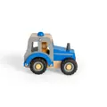 Hračka Mini drevený traktor modrý, 1