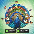 Hračka Drevené luminiscenčné puzzle Páv 200 dielikov, 9