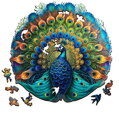 Hračka Drevené luminiscenčné puzzle Páv 500 dielikov, 14