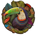 Drevené luminiscenčné puzzle Tukan 200 dielikov