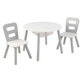KidKraft Set stôl a 2 stoličky bielošedý