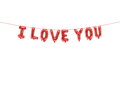Fóliový balón I Love You, 260x40 cm, červený