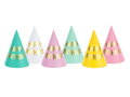 Párty čiapky Happy Birthday, 16 cm, 6 ks
