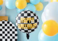 Hračka Fóliový balón Kockovaná vlajka Happy Birthday, 45 cm, 3