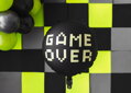 Hračka Fóliový balón Gamer over, 45 cm, čierny, 2