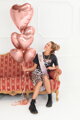 Hračka Fóliový balón Srdce, 61 cm, zlatoružový, 2