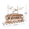 Hračka RoboTime 3D Drevené mechanické puzzle Električka, 3