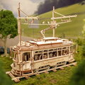 Hračka RoboTime 3D Drevené mechanické puzzle Električka, 4