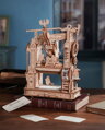 Hračka RoboTime 3D drevené mechanické puzzle Tlačiarenský lis, 5