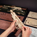 Hračka RoboTime 3D drevené mechanické puzzle Útočná puška AK-47, 5