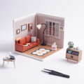 Hračka RoboTime Miniatúra domčeka Útulná obývacia izba, 4