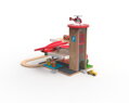 2Kids Toys Drevená garáž s vláčikodráhou