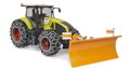 Bruder 3018 Claas Axion 950 so snehovými reťazami a radlicou