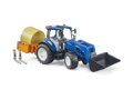 Bruder 2187 Traktor New Holland T5.120 s čelným nakladačom, korbou, vidlami a okrúhlym balíkom
