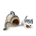 Plyšový pes Husky s prepravkou 13 cm ECO-FRIENDLY