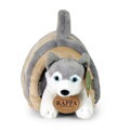 Plyšový pes Husky s prepravkou 13 cm ECO-FRIENDLY