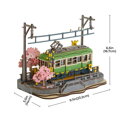 RoboTime 3D drevené puzzle Električka so sakurami