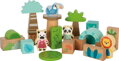 Drevené stavebné kocky Jungle Friends 50 ks