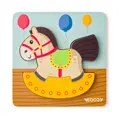 Woody Puzzle Baby - hojdací koník