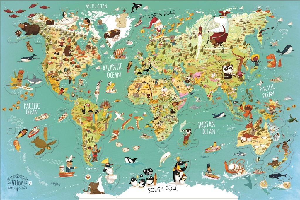 magneticka mapa sveta Vilac Nástenná magnetická mapa sveta pre deti