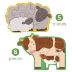 Petitcollage Prvé puzzle zvieratká z farmy, 3, kreatívne hračky pre deti