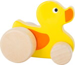 Drevená Kačica na kolieskach 3, drevené hračky pre deti