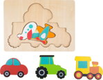 Vrstvené puzzle Vozidlá 1, drevené hračky pre deti