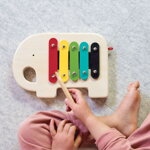 Petitcollage Drevený xylofón Slon, 2, kreatívne hračky pre deti