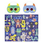 Petitcollage Puzzle príšerky 100 ks s 3D okuliarmi, 1, kreatívne hračky pre deti