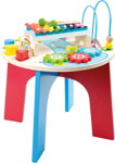Drevený motorický muzikálny stôl 2v1 2, drevené hračky pre deti