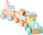 Drevený vláčik v pastelových farbách 1, drevené hračky pre deti