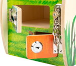 Tajomný dom so zámkami Caterpillar 2, drevené hračky pre deti