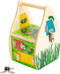 Tajomný dom so zámkami Caterpillar 5, drevené hračky pre deti