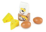 Tidlo Drevená debnička s mliečnymi výrobkami a vajcami, 1, hračka pre deti