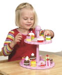 Tidlo Ružový poschodový podnos so zákuskami, 1, hračka pre deti